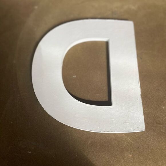 “D” Uppercase Letter White MDF Wood Wall Decor EPC Monogram Initial - Picture 2 of 2